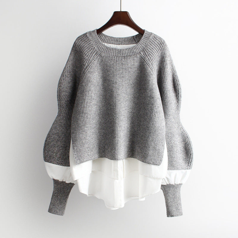 Best Online Shop in Australia - Women's Knit Splicing Sweater Top - Emete store
