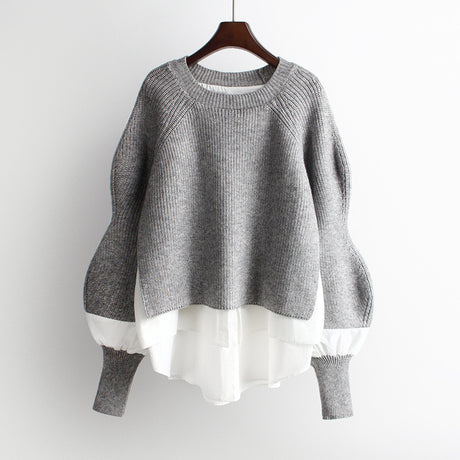 Best Online Shop in Australia - Women's Knit Splicing Sweater Top - Emete store