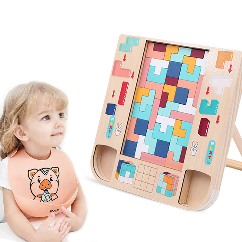 Best Online Shop in Australia - Kids Wooden Puzzle Tetris 3-in-1 - Emete store