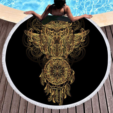 Best Online Shop in Australia - Owl Dreamcatcher Beach Towel - Emete store