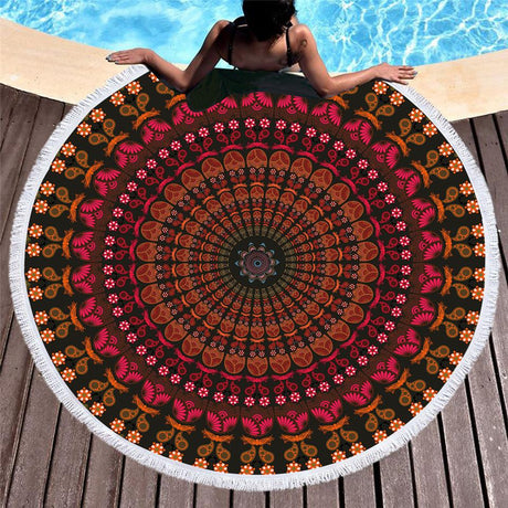 Best Online Shop in Australia - Boho Round 3D Print Beach Towel - Emete store