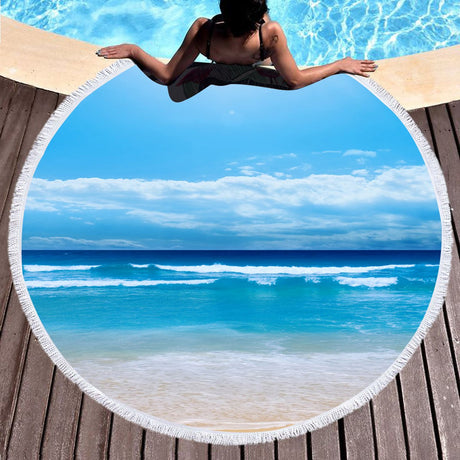 Best Online Shop in Australia - 3D Print Round Beach Towel Textile - Emete store