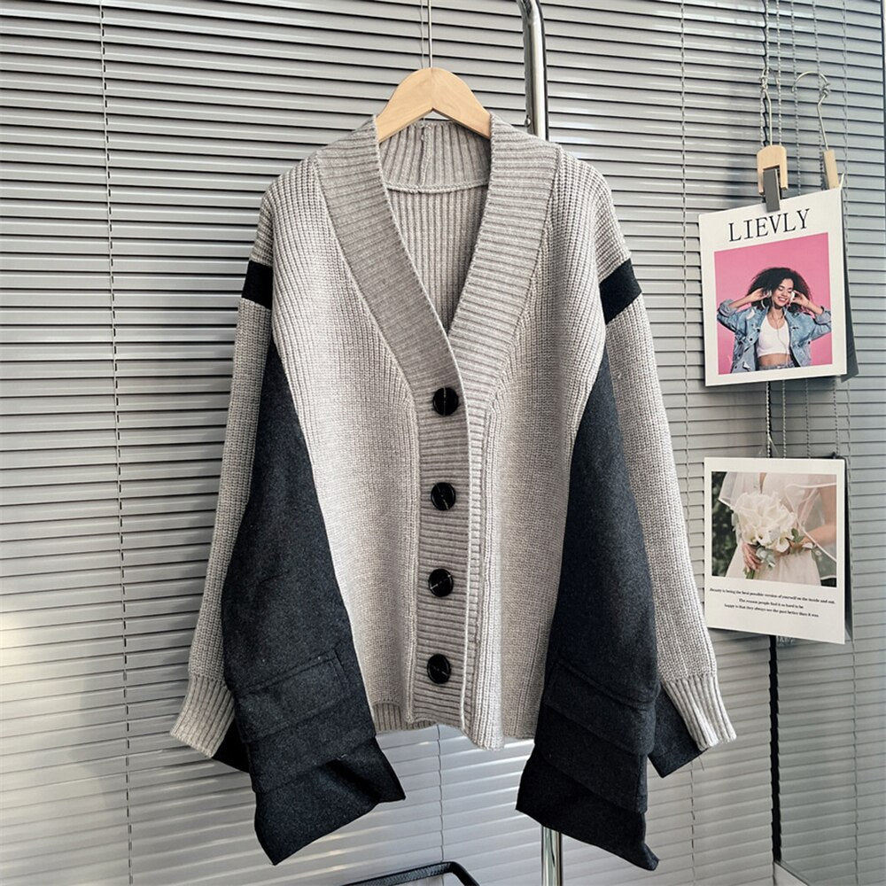 Best Online Shop in Australia - Patchwork Colorblock Knit Sweater - Emete store