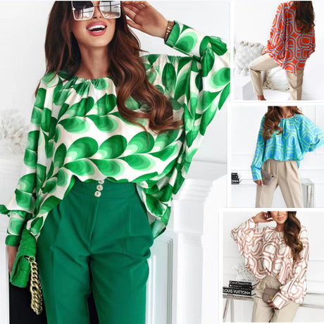 Best Online Shop in Australia - Loose Round Neck Printed Shirts - Emete store