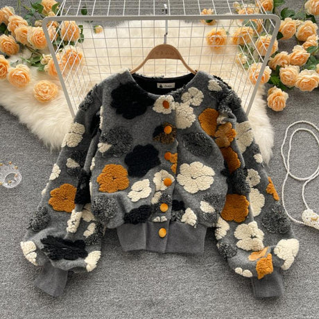 Best Online Shop in Australia - French Retro 3D Flower Cardigan - Emete store