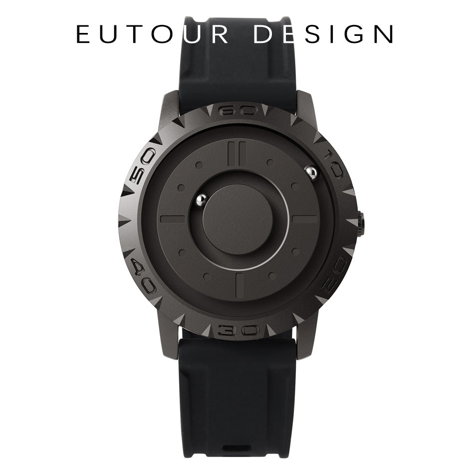 EUTOUR Magnetic Ball Men's Personality Creative Watch Tide Black Technology Cool Concept Frameless Design Watch - Emete store