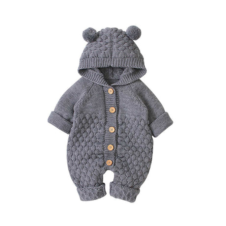 Best Online Shop in Australia - Fur Ball Hooded Knit Jumpsuit - Emete store