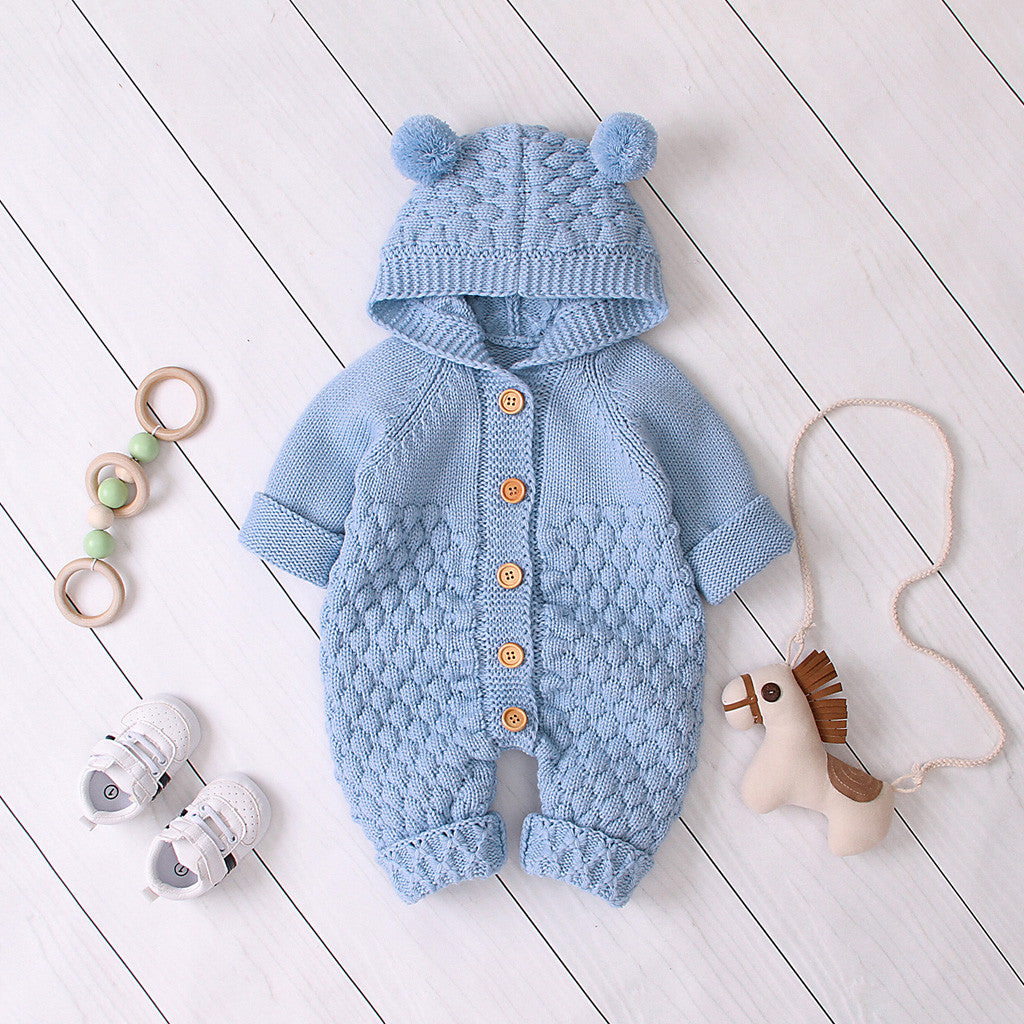Best Online Shop in Australia - Fur Ball Hooded Knit Jumpsuit - Emete store