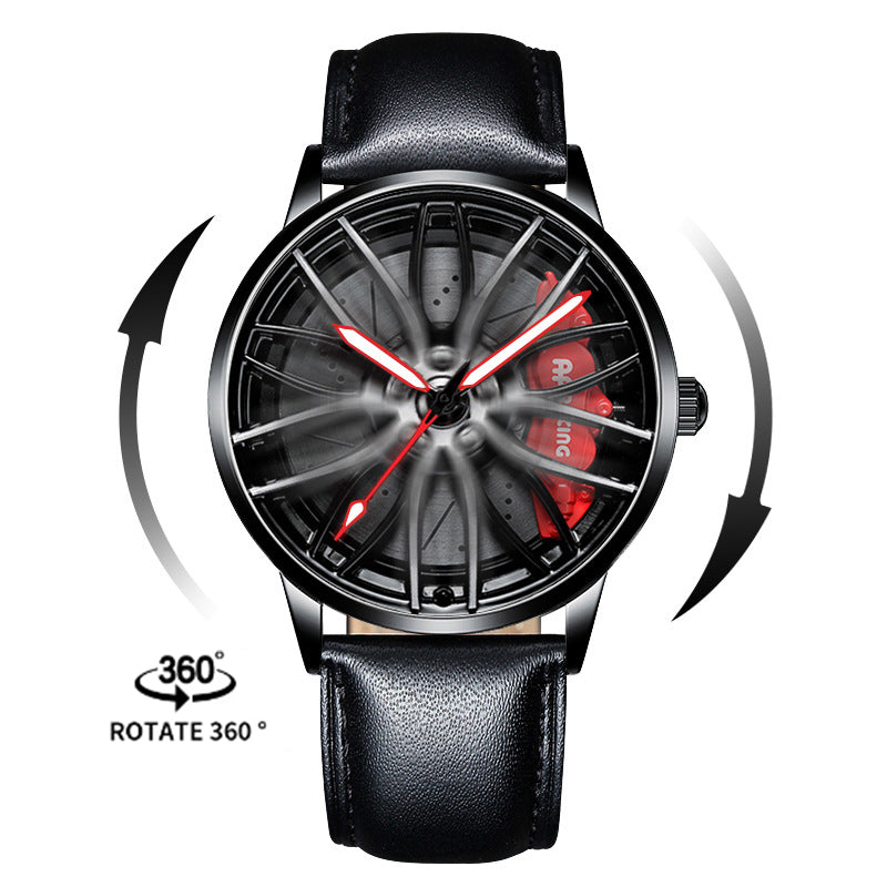 New Top Brand Luxury Mens Watches Stainless Steel Car Wheel Hub Quartz Watch For Men Military Sport Watch Relogio Masculino - Emete store