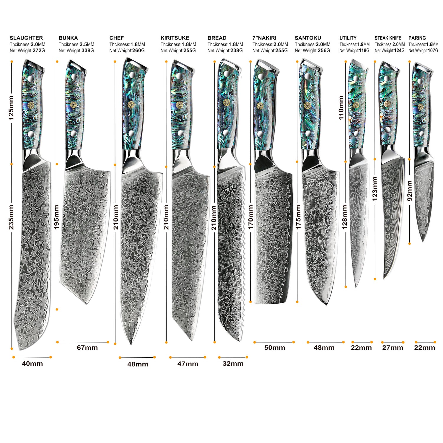 Best Online Shop in Australia - Damascus VG10 Steel Kitchen Set - Emete store