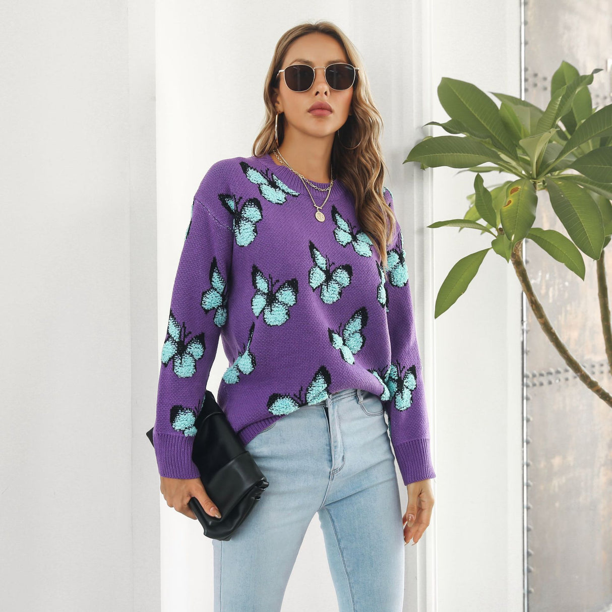 Melbourne Australia Shopping - 3D Butterfly Jacquard Sweater - Emete store