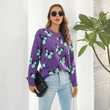 Melbourne Australia Shopping - 3D Butterfly Jacquard Sweater - Emete store