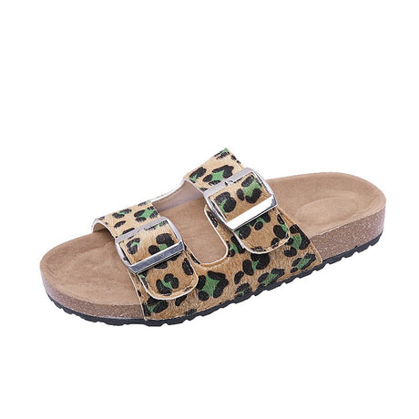 Best Online Shop in Australia - Leopard Print Buckle Slippers - Emete store