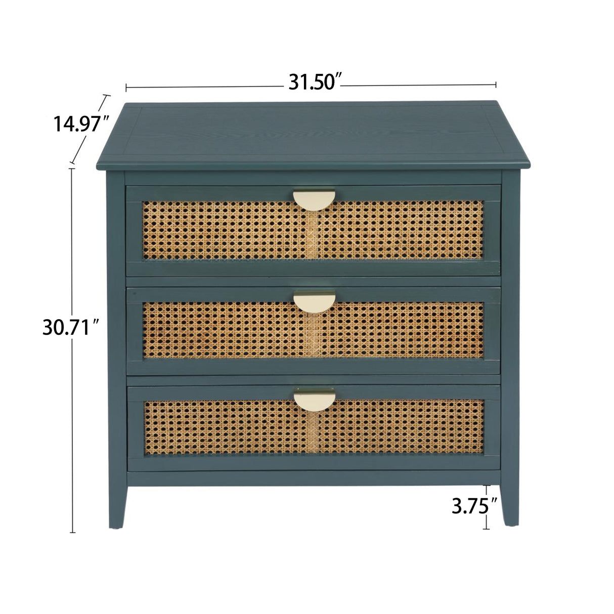 Best Online Shop in Australia - Natural Rattan 3-Drawer Cabinet - Emete store