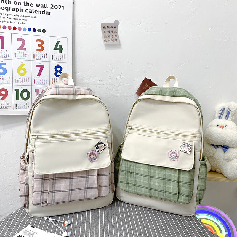 Best Online Shop in Australia - Fresh Plaid Schoolbag for Girls - Emete store