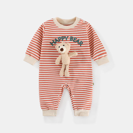 Best Online Shop in Australia - Baby Striped Bear Jumpsuit Romper - Emete store