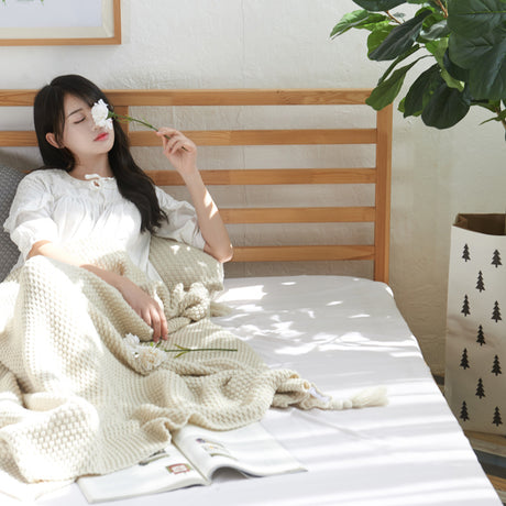 Best Online Shop in Australia - Cozy Tassel Wool Knitted Blanket - Emete store