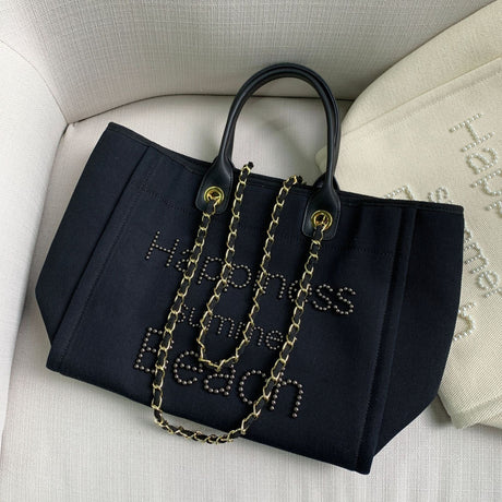 Best Online Shop in Australia - Canvas leather pearl tote bag - Emete store
