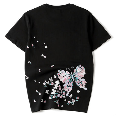Best Online Shop in Australia - Summer butterfly embroidery T-Shirt - Emete store