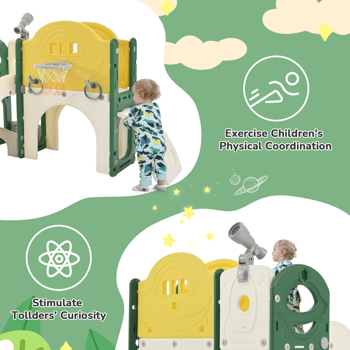 Best Online Shop in Australia - 7-in-1 Kids Slide Spaceship - Emete store