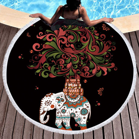 Best Online Shop in Australia - Boho Round 3D Print Beach Towel - Emete store