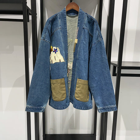 Best Online Shop in Australia - French style floral denim jacket - Emete store