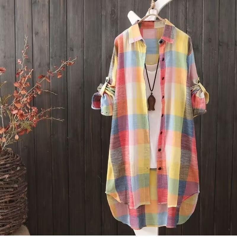 Best Online Shop in Australia - Women’s Plaid Sunscreen Shirt - Emete store