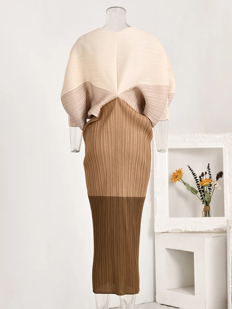 Best Online Shop in Australia - Patchwork Pleated Dress For Women - Emete store