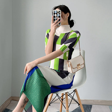 Best Online Shop in Australia - Fluorescent Green Plaid Top - Emete store