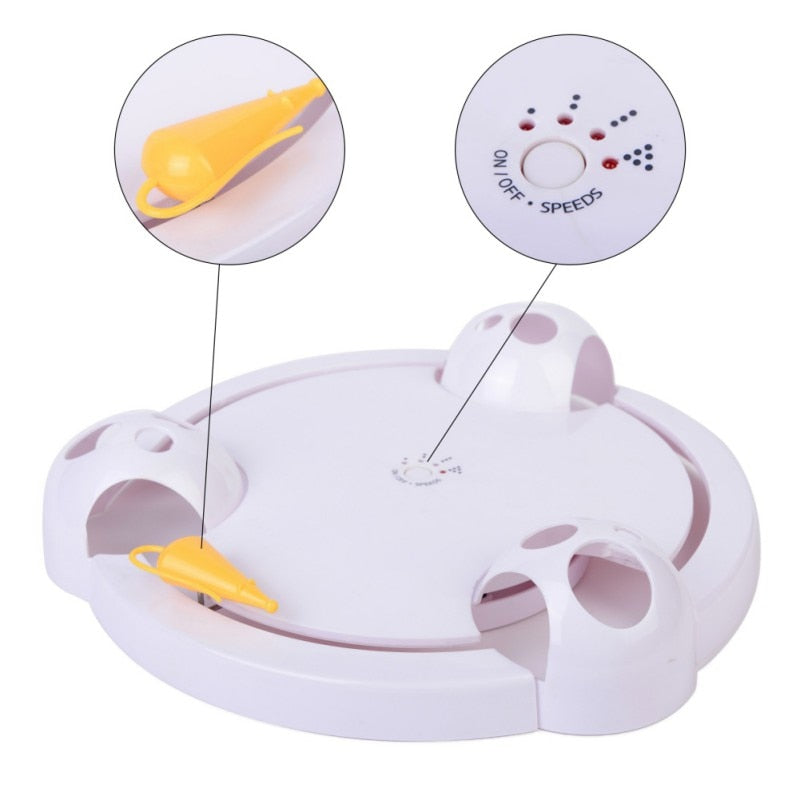 Funny Cat Interactive Pet Cat Toys Automatic Rotating Cat Play Teaser Plate Mice Catch Toy Electric Playing Exercise Toys - Emete store