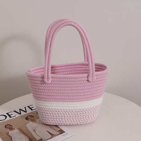 Best Online Shop in Australia - Pink Twist Cotton Thread Bag - Emete store