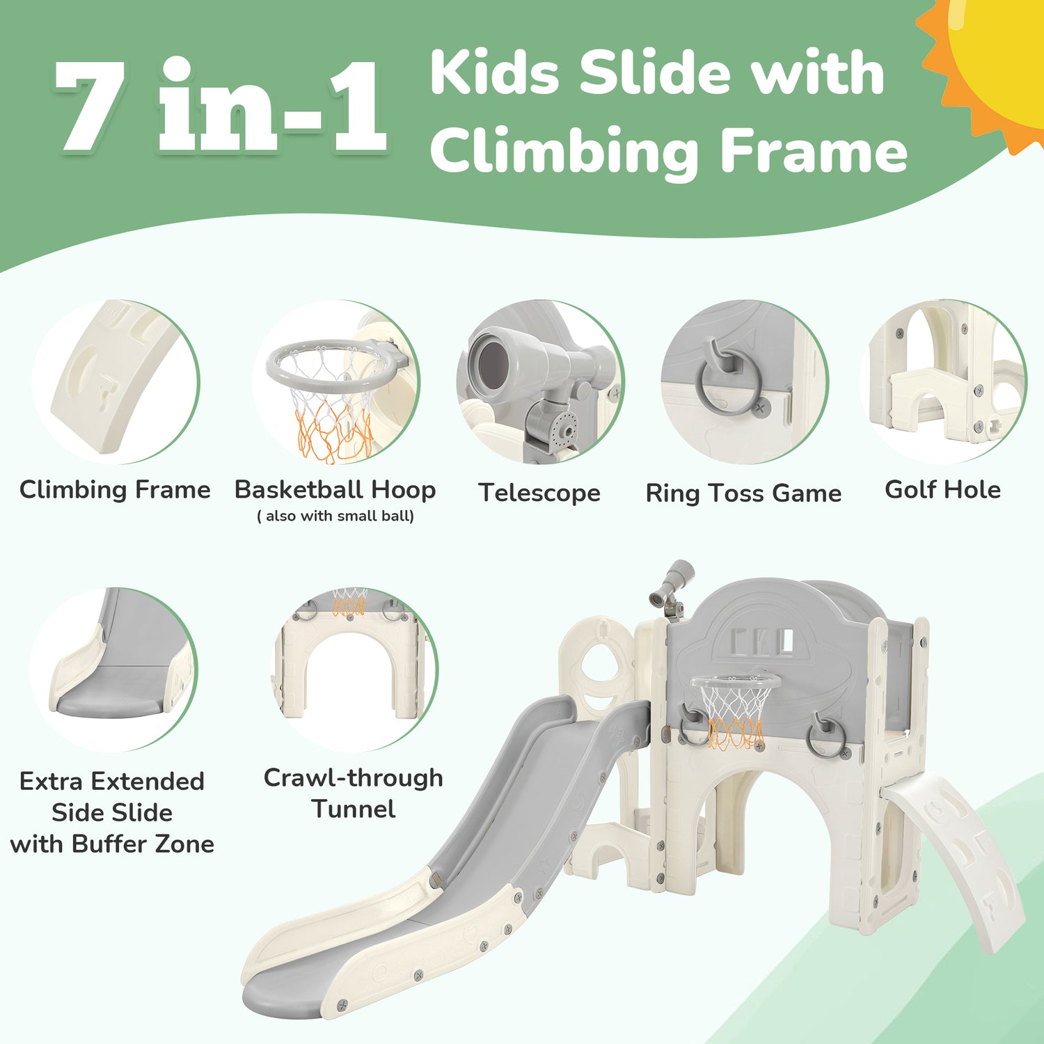 Best Online Shop in Australia - 7-in-1 Kids Spaceship Slide - Emete store