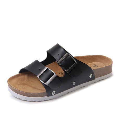 Best Online Shop in Australia - Cork Double Buckle Flip Flops - Emete store