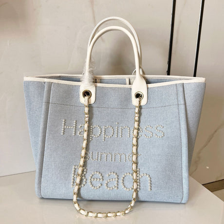 Best Online Shop in Australia - Canvas leather pearl tote bag - Emete store