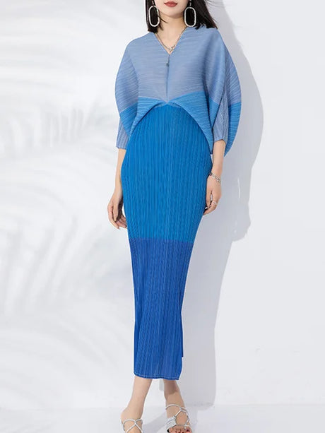 Best Online Shop in Australia - Patchwork Pleated Dress For Women - Emete store