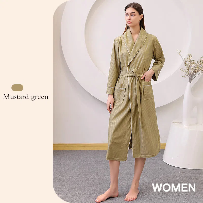 Best Online Shop in Australia - Couples Satin Bathrobe Quick Dry - Emete store