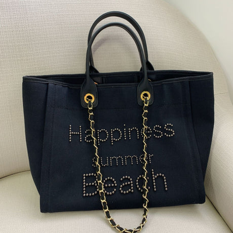 Best Online Shop in Australia - Canvas leather pearl tote bag - Emete store
