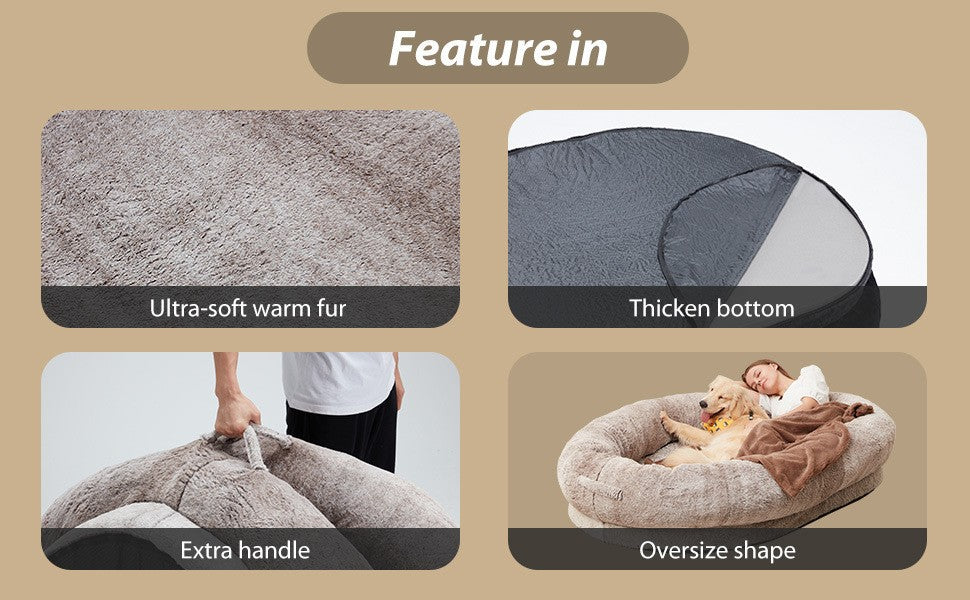 Dog Bed for Humans Portable Pet Bed Giant Dog Bed Human Bed Cat Bed Dog Bed - Emete store