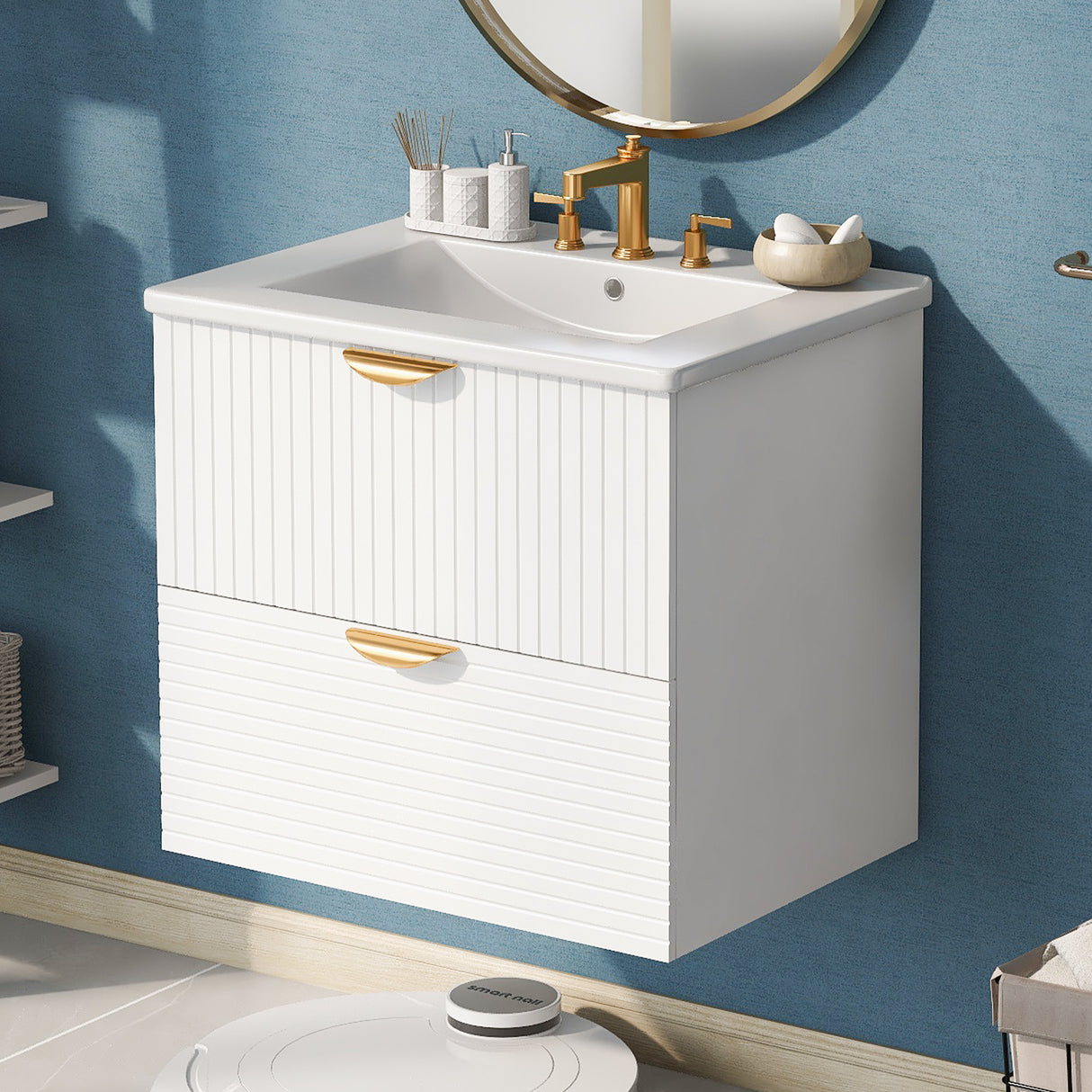 Best Online Shop in Australia - Modern 24" White Bathroom Vanity - Emete store