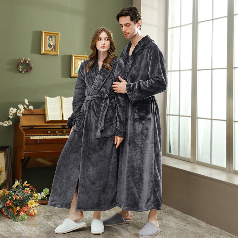 Best Online Shop in Australia - Couple Fleece Winter Bathrobe - Emete store