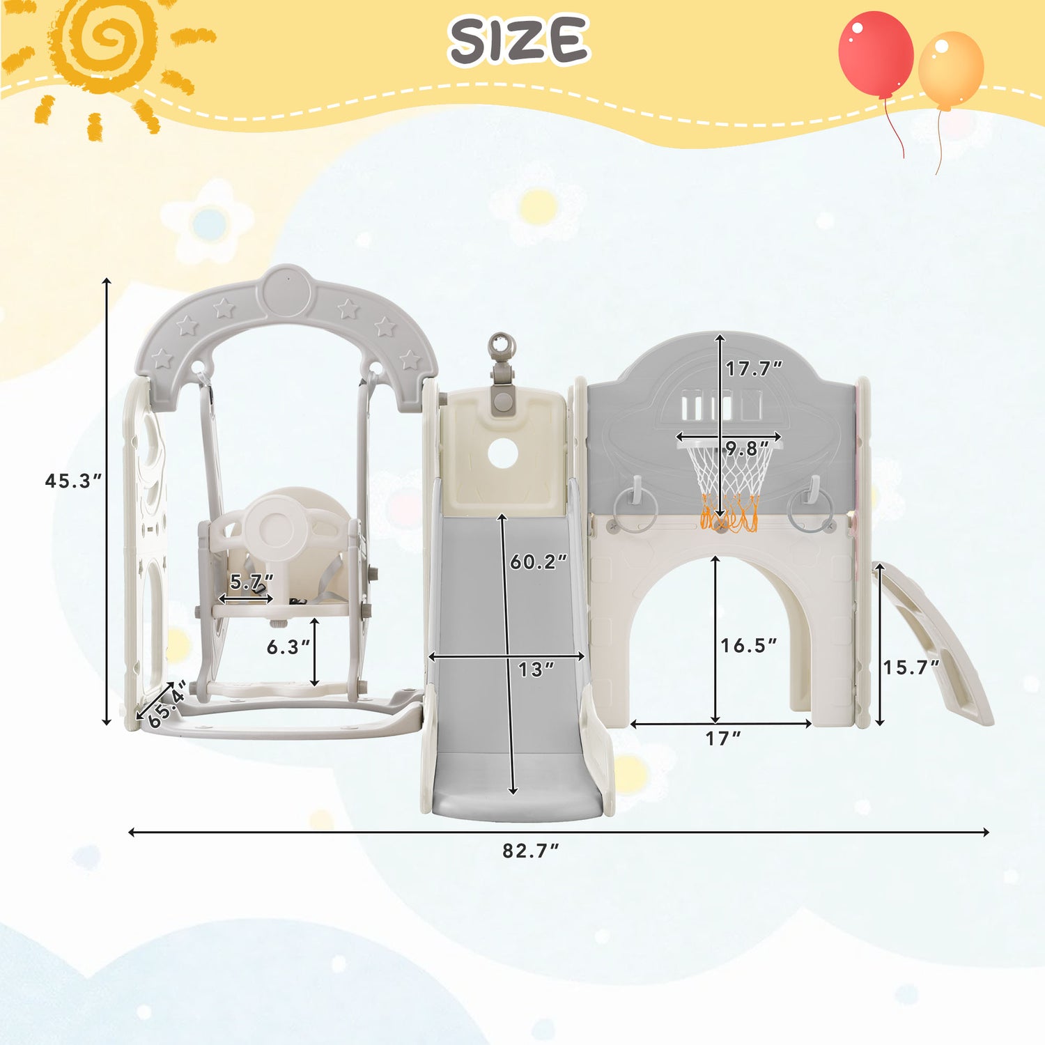 Best Online Shop in Australia - 7-in-1 Toddler Slide & Swing - Emete store