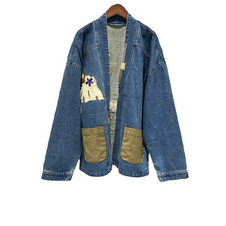 Best Online Shop in Australia - French style floral denim jacket - Emete store
