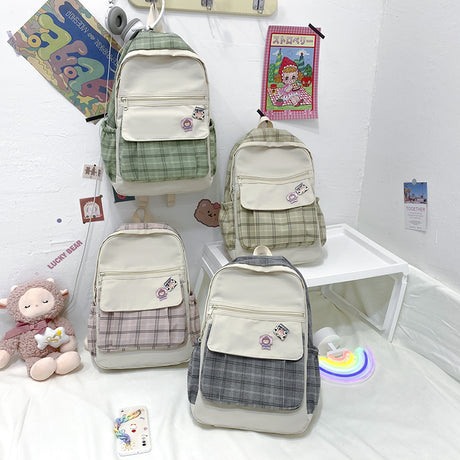 Best Online Shop in Australia - Fresh Plaid Schoolbag for Girls - Emete store