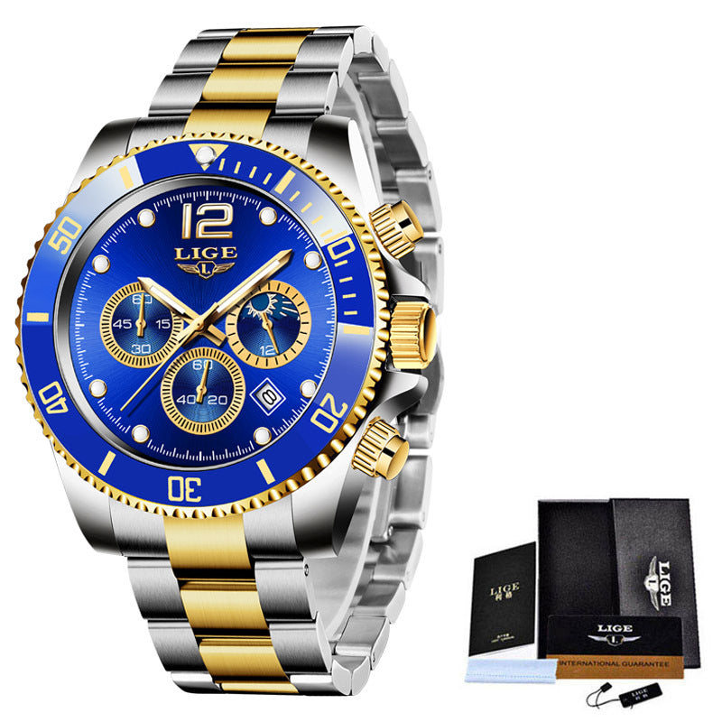 New Quartz Watch Men's Sports Waterproof Watch Multifunctional Chronograph - Emete store