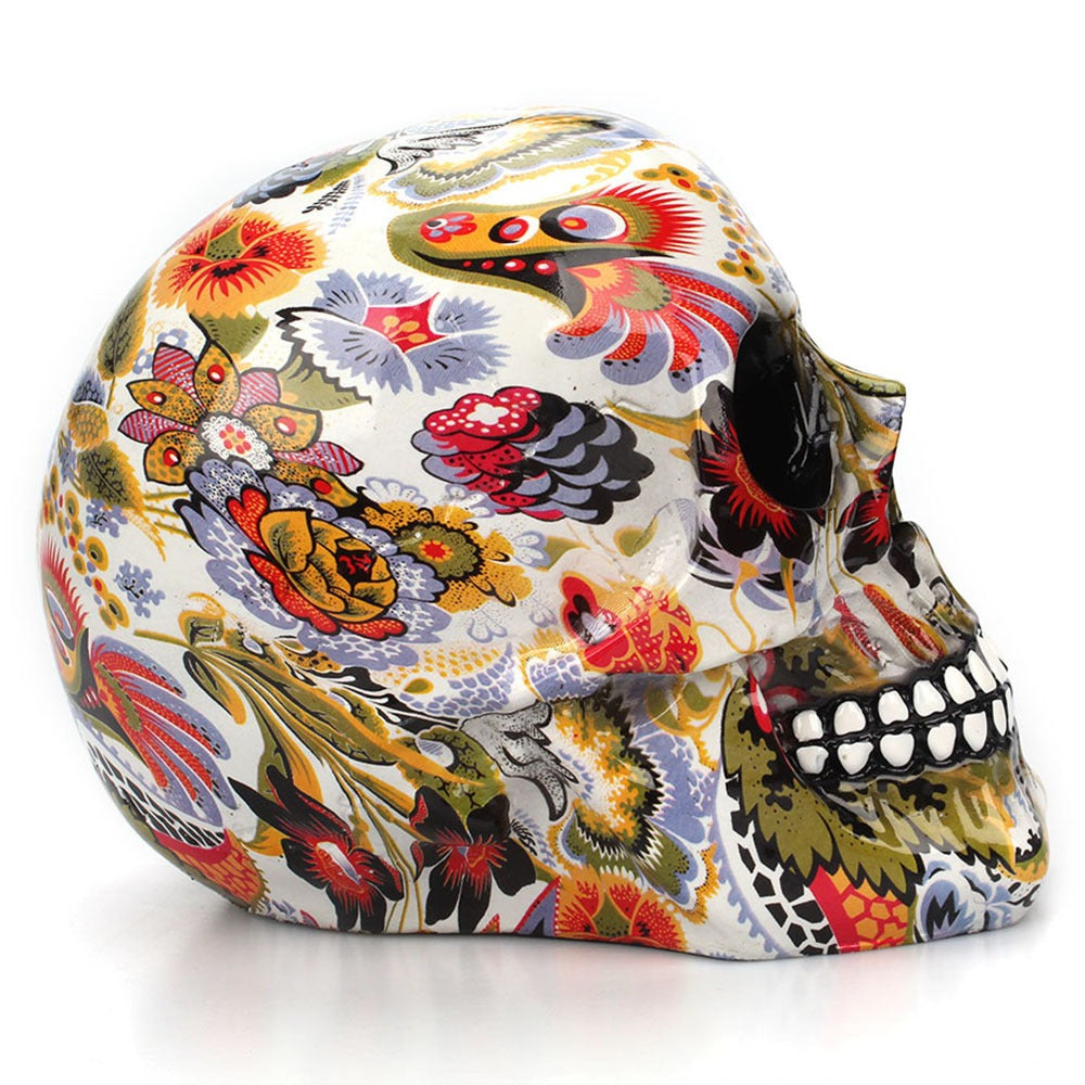 Best Online Shop in Australia - Skull Ornament with Colorful Flowers - Emete store