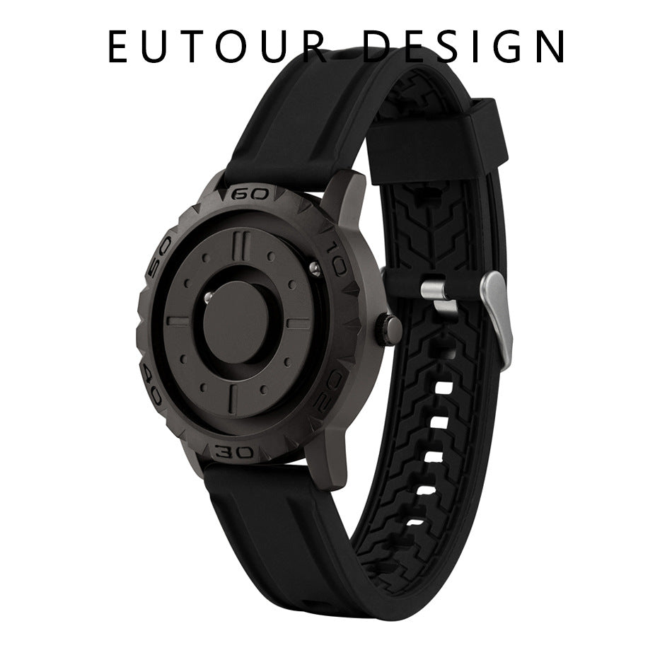 EUTOUR Magnetic Ball Men's Personality Creative Watch Tide Black Technology Cool Concept Frameless Design Watch - Emete store