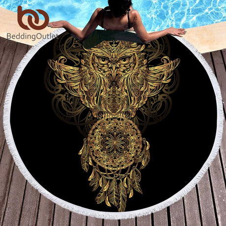 Best Online Shop in Australia - Owl Dreamcatcher Beach Towel - Emete store