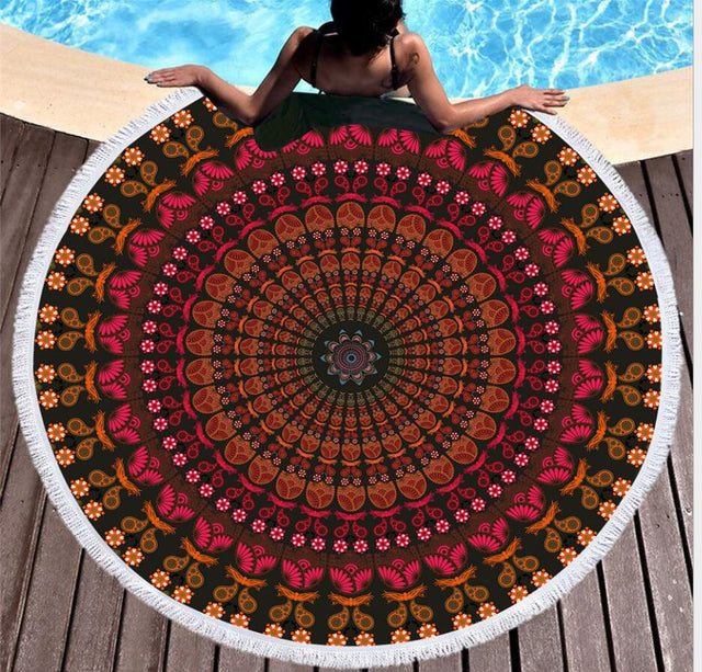 Best Online Shop in Australia - Boho Round 3D Print Beach Towel - Emete store