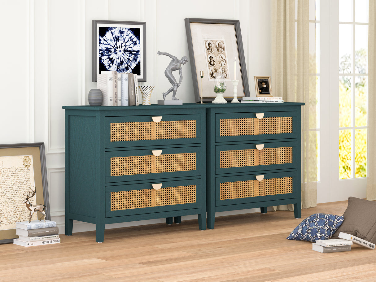 Best Online Shop in Australia - Natural Rattan 3-Drawer Cabinet - Emete store
