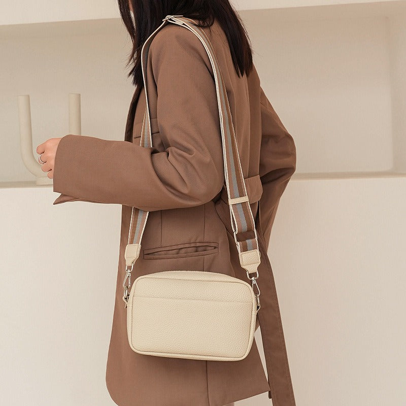 SolidAura Chic: Fashionable Crossbody Square Bag